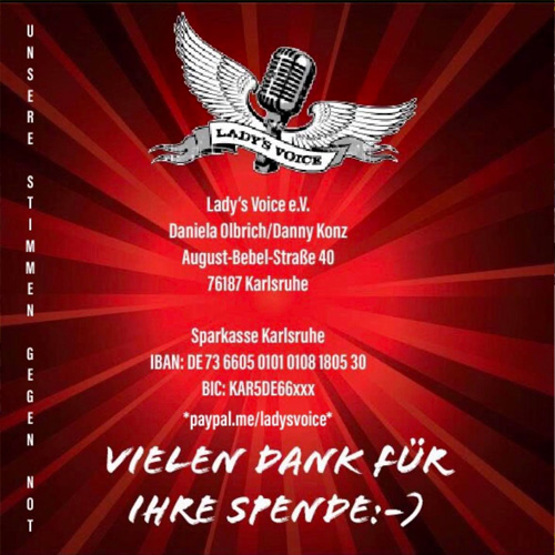 per Paypal spenden: um die Künstler-Help-Box zu unterstützen bitte den Betreff Künstler-Help-Box angeben Wie kann ich etwas an die Künstler-Help-Box von LadysVoice spenden