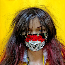 Maske Motiv Rosen Totenkopf
