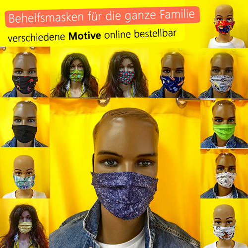 Schaufensterpuppen zeigen Behelfsmasken Schaufensterpuppen zeigen Behelfsmasken